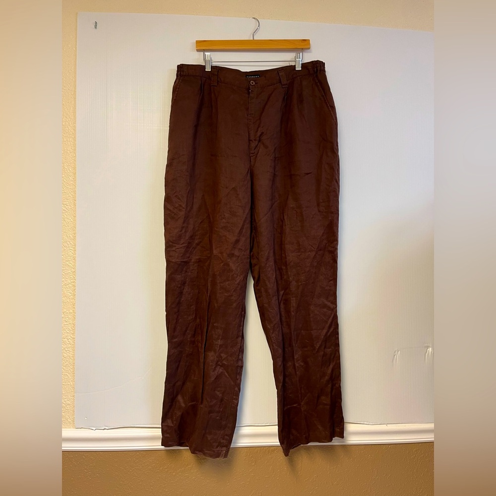 Godbody Men’s 100%‎ Linen Pants – Brown, Size XL Relaxed Fit